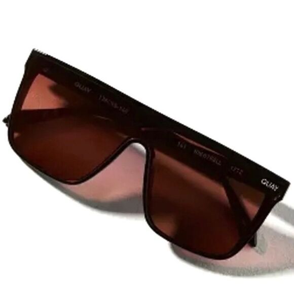 NWOT Quay Unisex "NIGHTFALL 52mm
Shield" bronze,brown /black Mirrored
Sunglasses - Picture 8 of 12